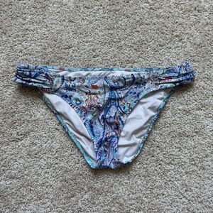 Victoria's Secret Blue and White Paisley Bikini Bottom